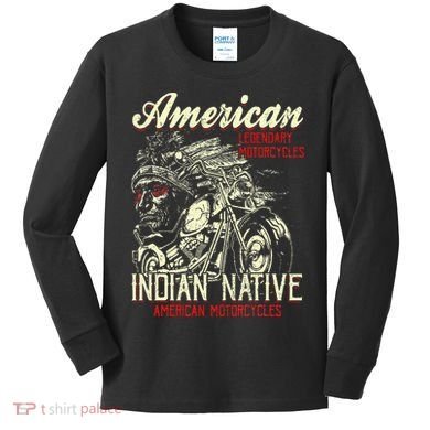 Retro Vintage American For Old Biker Kids Long Sleeve Shirt