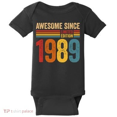 Retro Vintage Awesome Since 1989 Limited Edition Baby Bodysuit