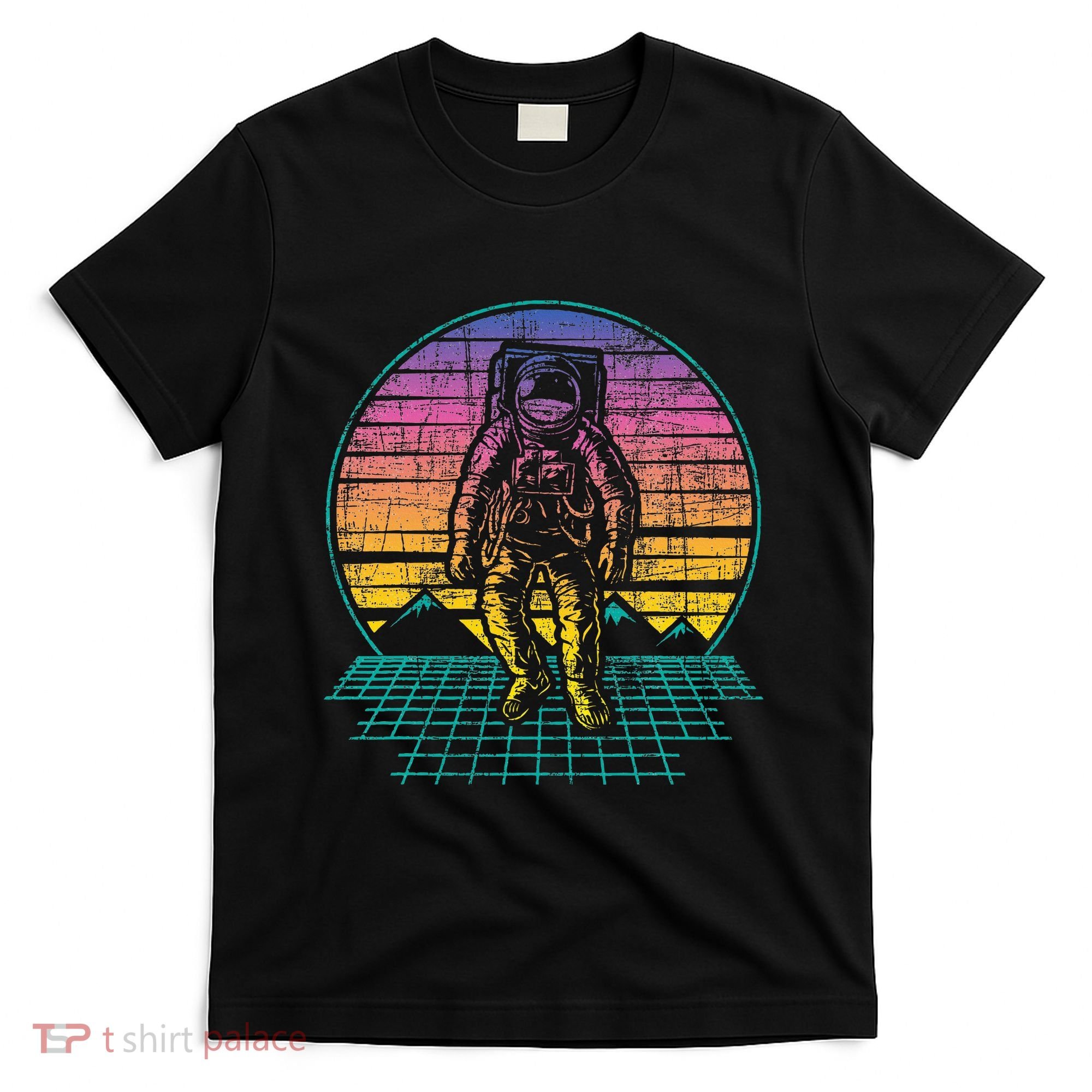 Retro Vintage Astronaut Spaceman Universe Planets Galaxy T-Shirt