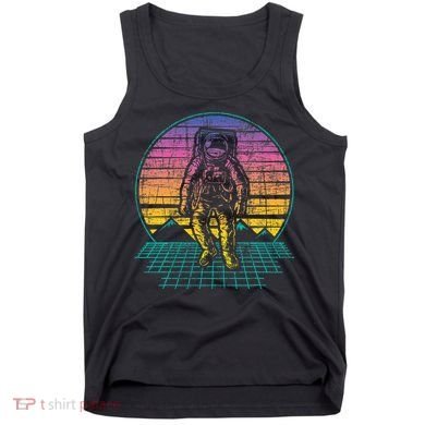 Retro Vintage Astronaut Spaceman Universe Planets Galaxy Tank Top