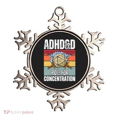 Retro Vintage ADHD&D Roll For Concentration Funny Gamer Ornament