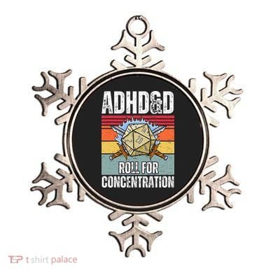 Retro Vintage Adhd&D Roll For Concentration Funny Gamer Ornament