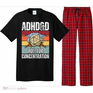 Retro Vintage ADHD&D Roll For Concentration Funny Gamer Pajama Set