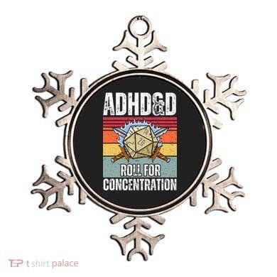 Retro Vintage ADHD&D Roll For Concentration Funny Gamer Ornament