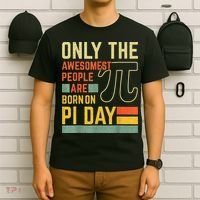 Retro Vintage Awesome People Born Birth On Pi Day teachers T-Shirt thumb 6