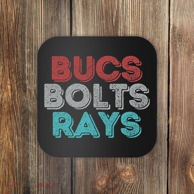 Retro Vintage Bucs Bolts Rays Coaster