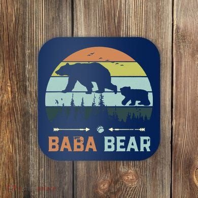 Retro Vintage Baba Bear Coaster