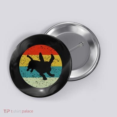 Retro Vintage Basset Hound Button