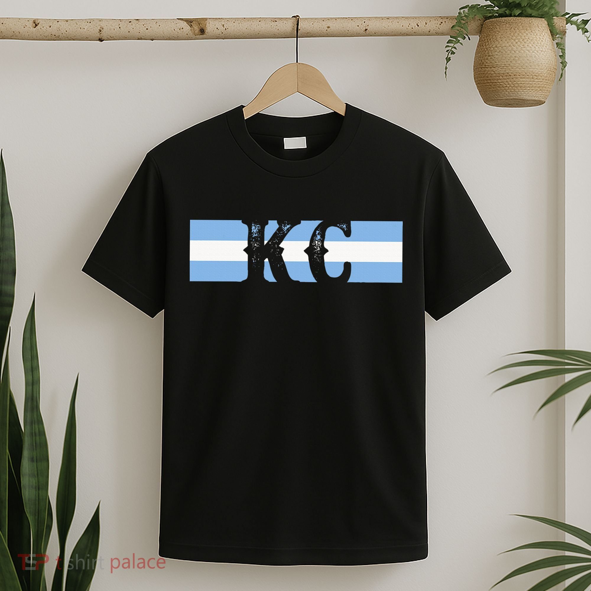 Retro Vintage Blue Stripes Kc Kansas City T-Shirt