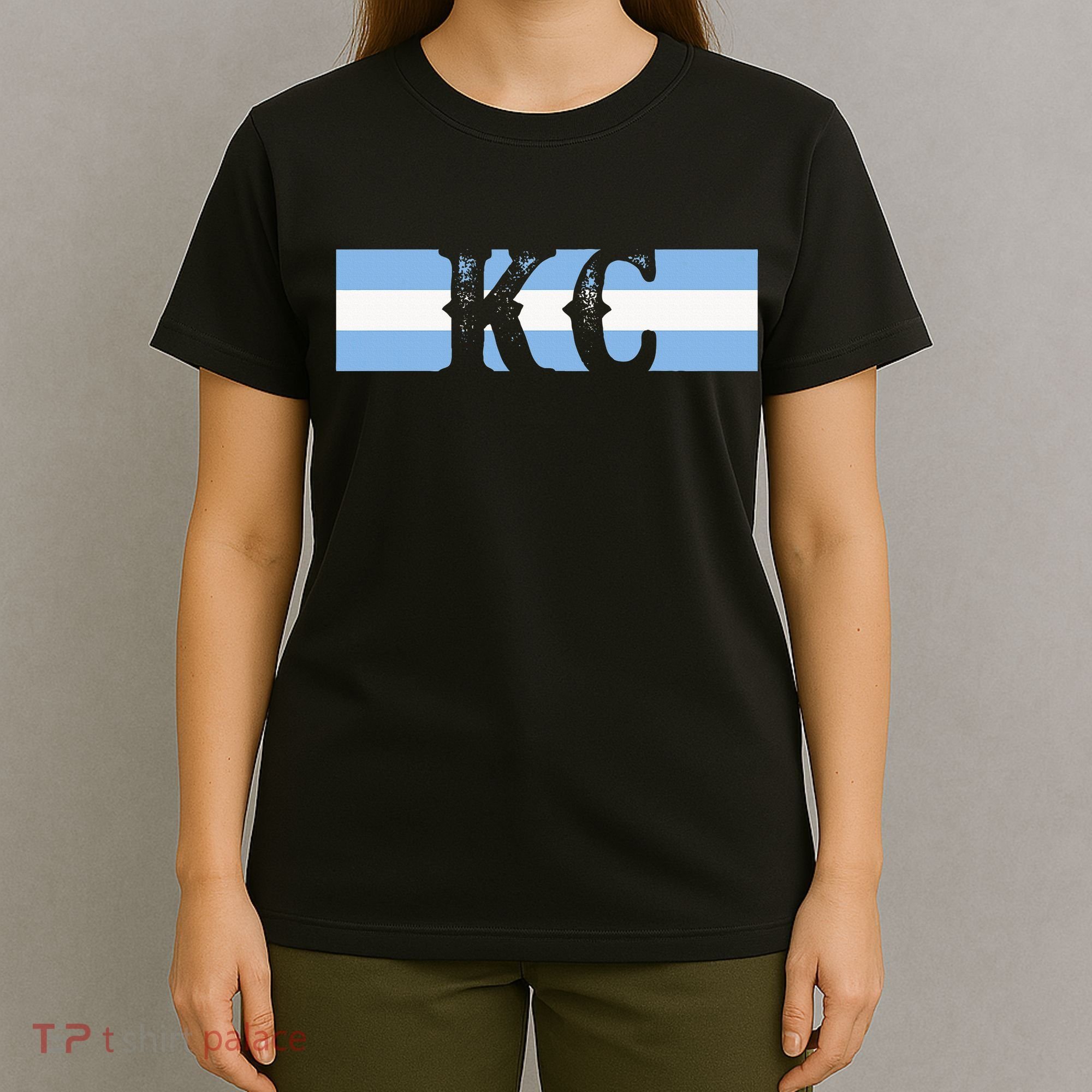 Retro Vintage Blue Stripes Kc Kansas City T-Shirt