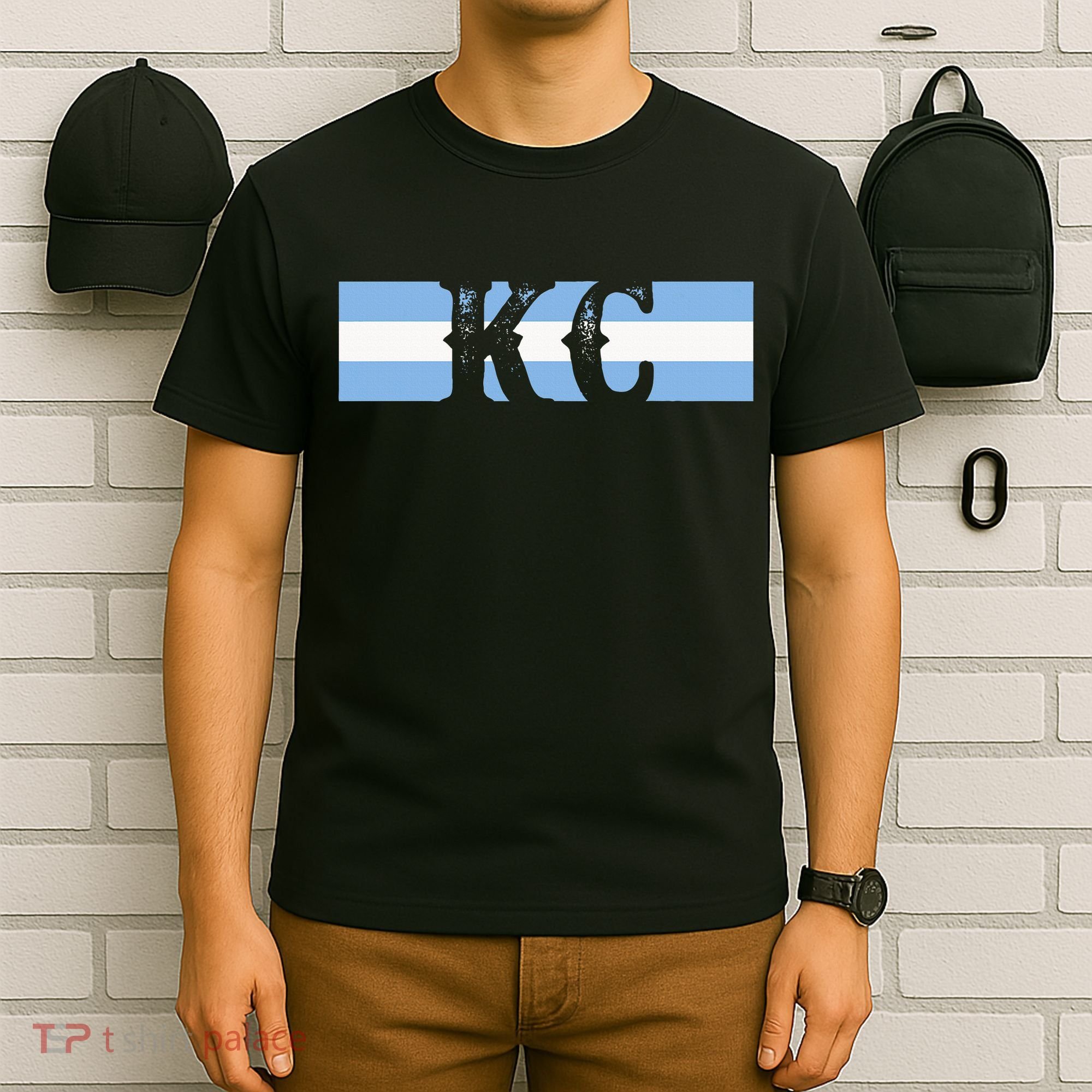 Retro Vintage Blue Stripes Kc Kansas City T-Shirt