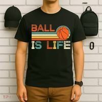 Retro Vintage Ball Is Life Basketball Fans Lover Funny T-Shirt thumb 6