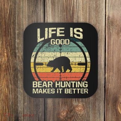 Retro Vintage Bear Hunter Bear Hunting Makes It Better Coaster