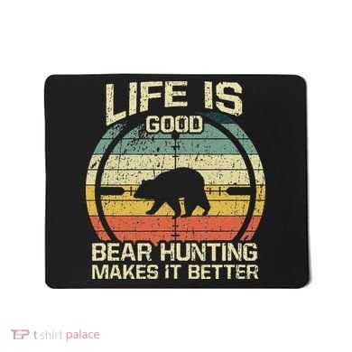 Retro Vintage Bear Hunter Bear Hunting Makes It Better Mousepad