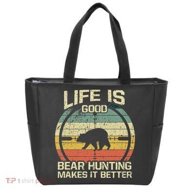 Retro Vintage Bear Hunter Bear Hunting Makes It Better Tote Bag