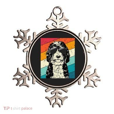 Retro Vintage Bernedoodle With Sunglasses Dog Lovers Ornament