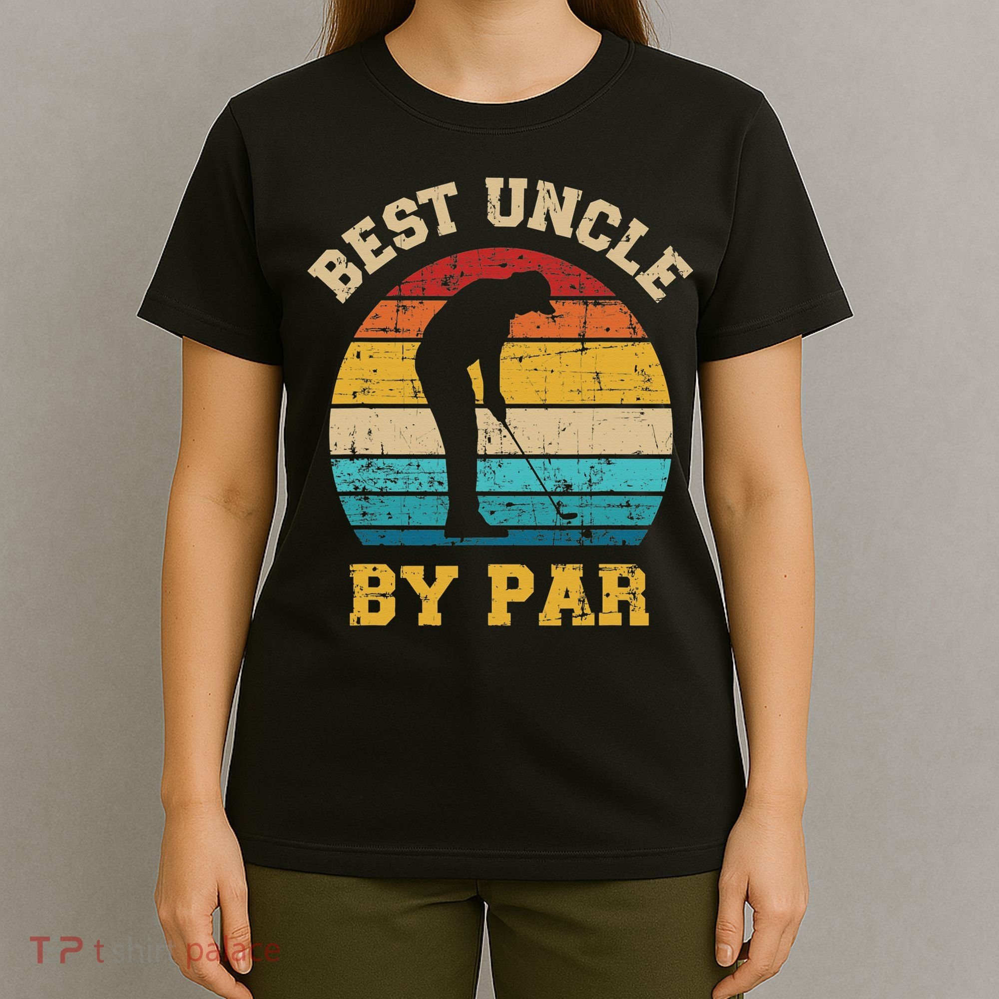 Retro Vintage Best uncle By Par Golf Father's Day T-Shirt