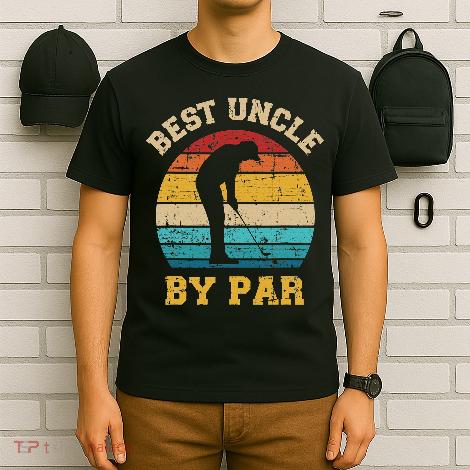 Retro Vintage Best uncle By Par Golf Father's Day T-Shirt