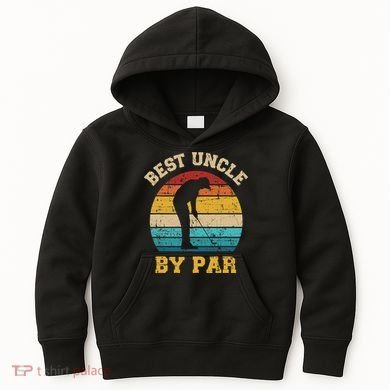 Retro Vintage Best uncle By Par Golf Father's Day Kids Hoodie