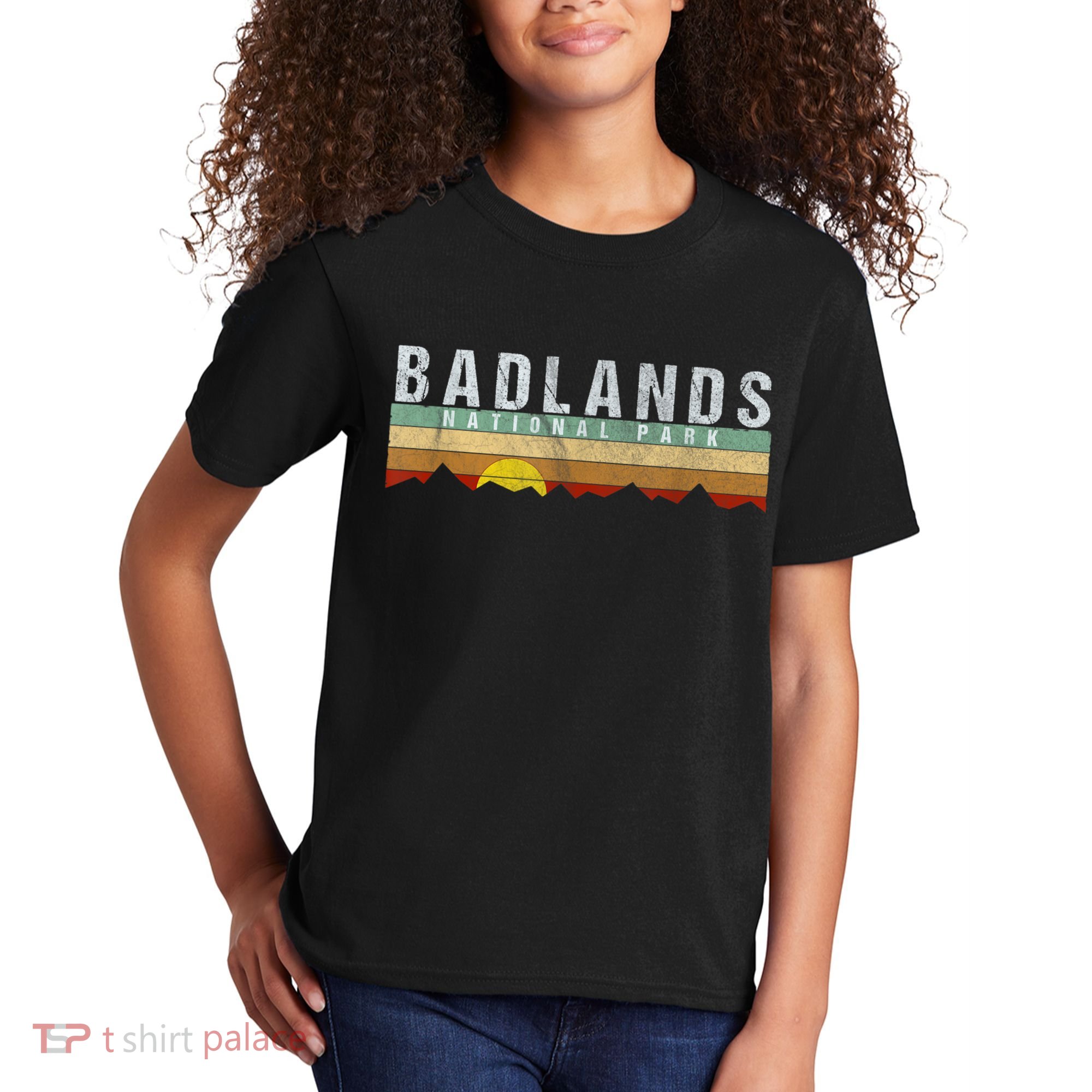 Retro Vintage Badlands National Park Kids T-Shirt