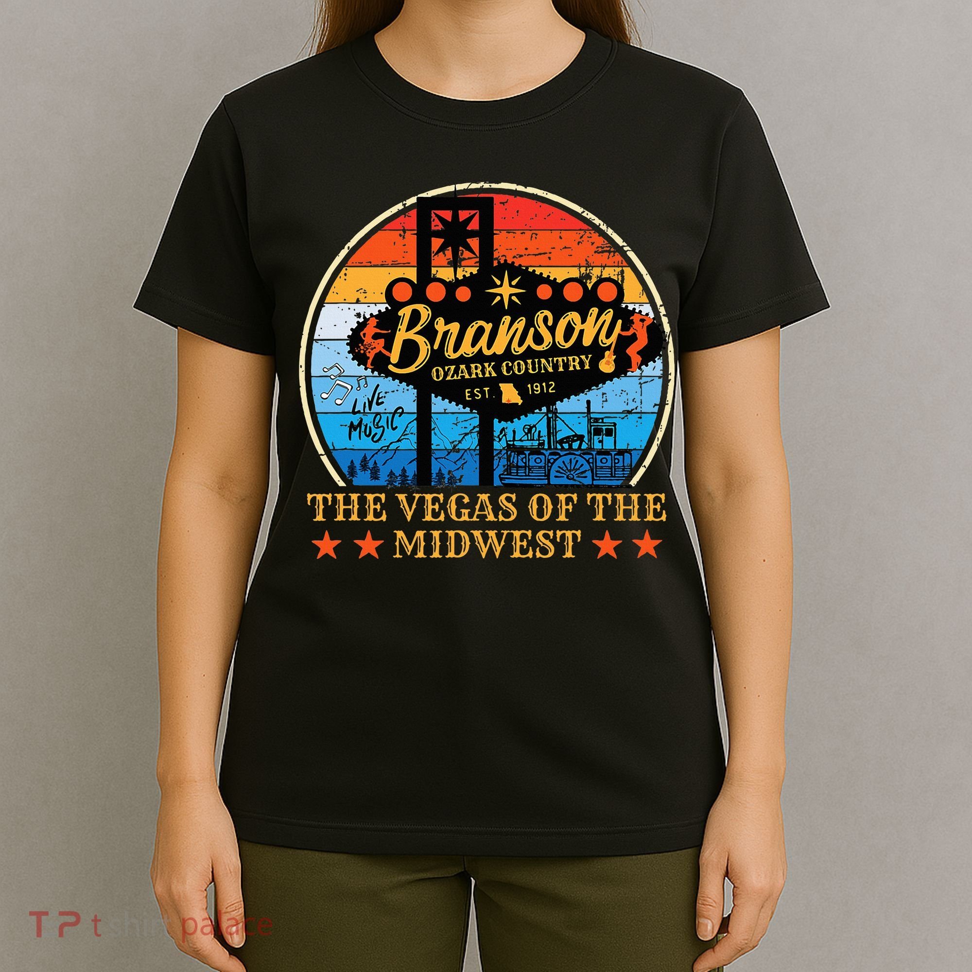 Retro Vintage Branson Missouri Vegas Of The Midwest Tourism T-Shirt