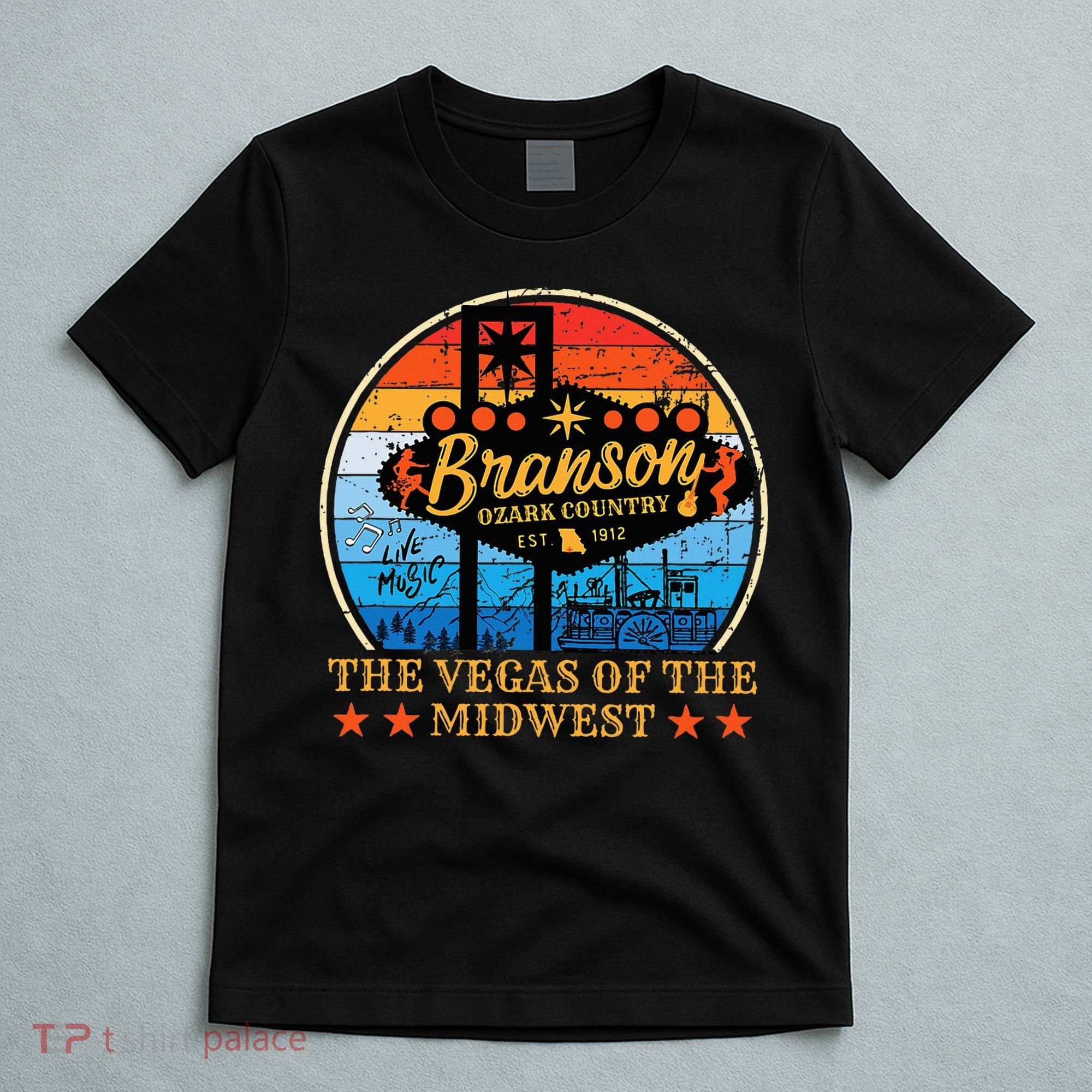 Retro Vintage Branson Missouri Vegas Of The Midwest Tourism T-Shirt