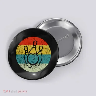 Retro Vintage Bowling Button