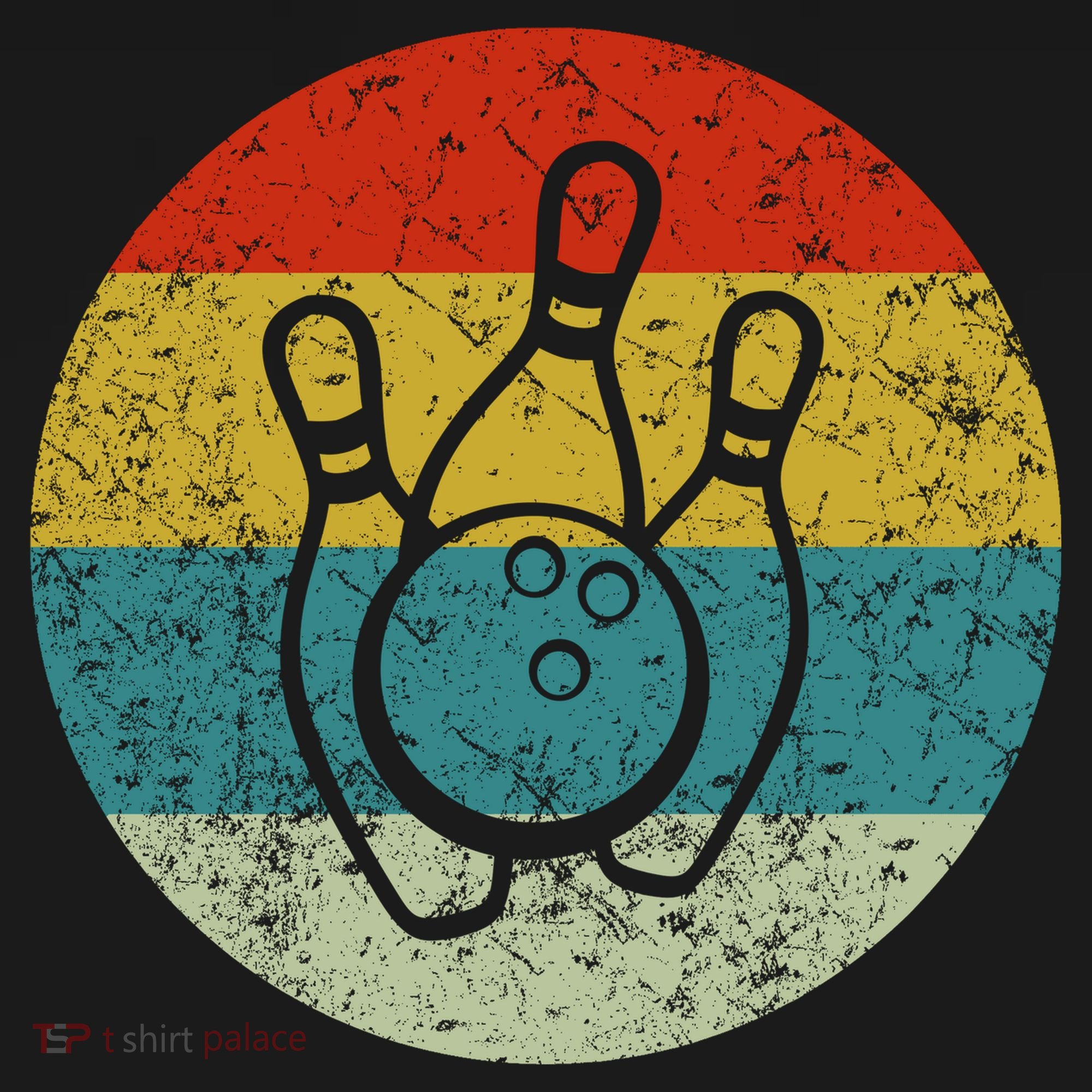 Retro Vintage Bowling Button