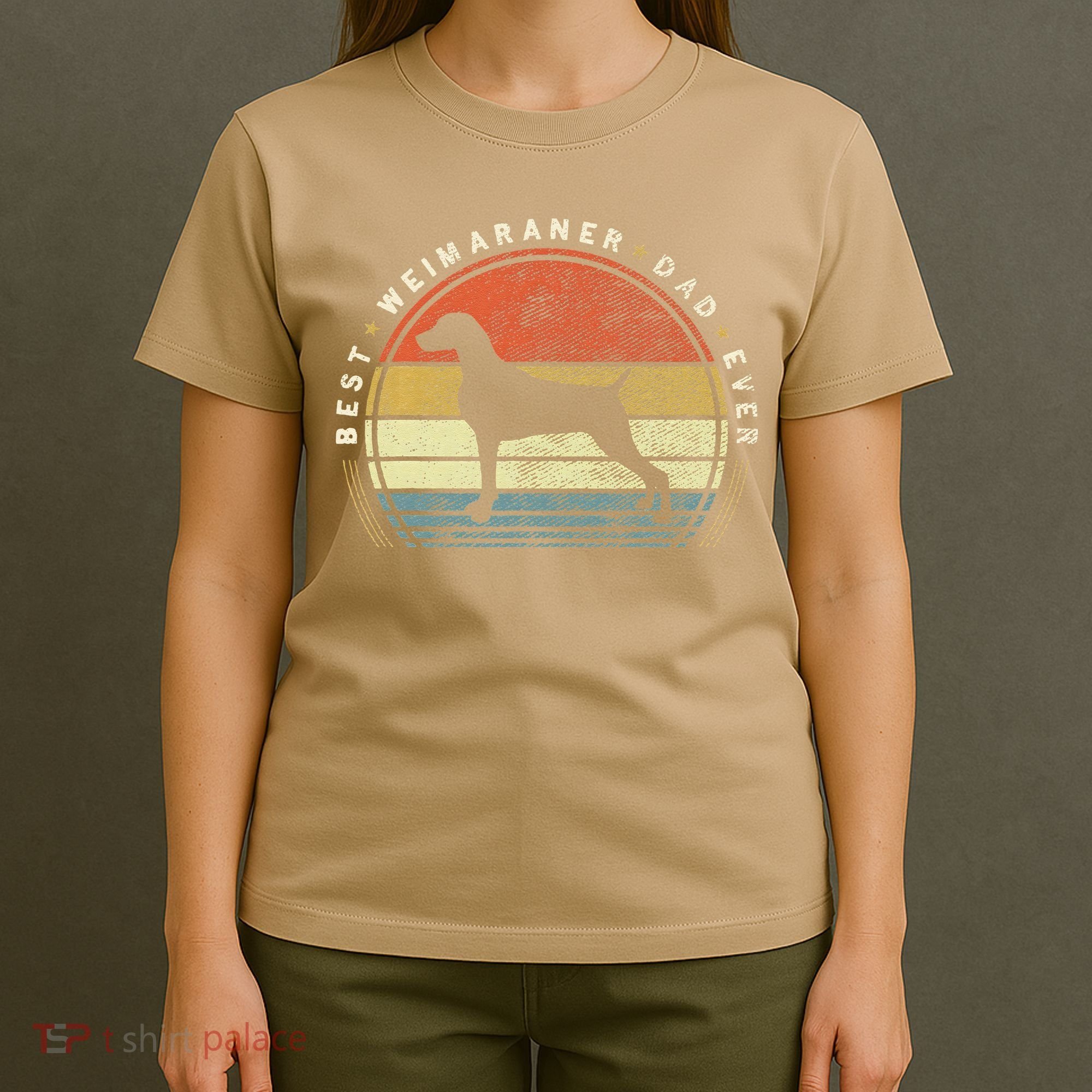 Retro Vintage Best Weimaraner Dad Ever Father Day T-Shirt