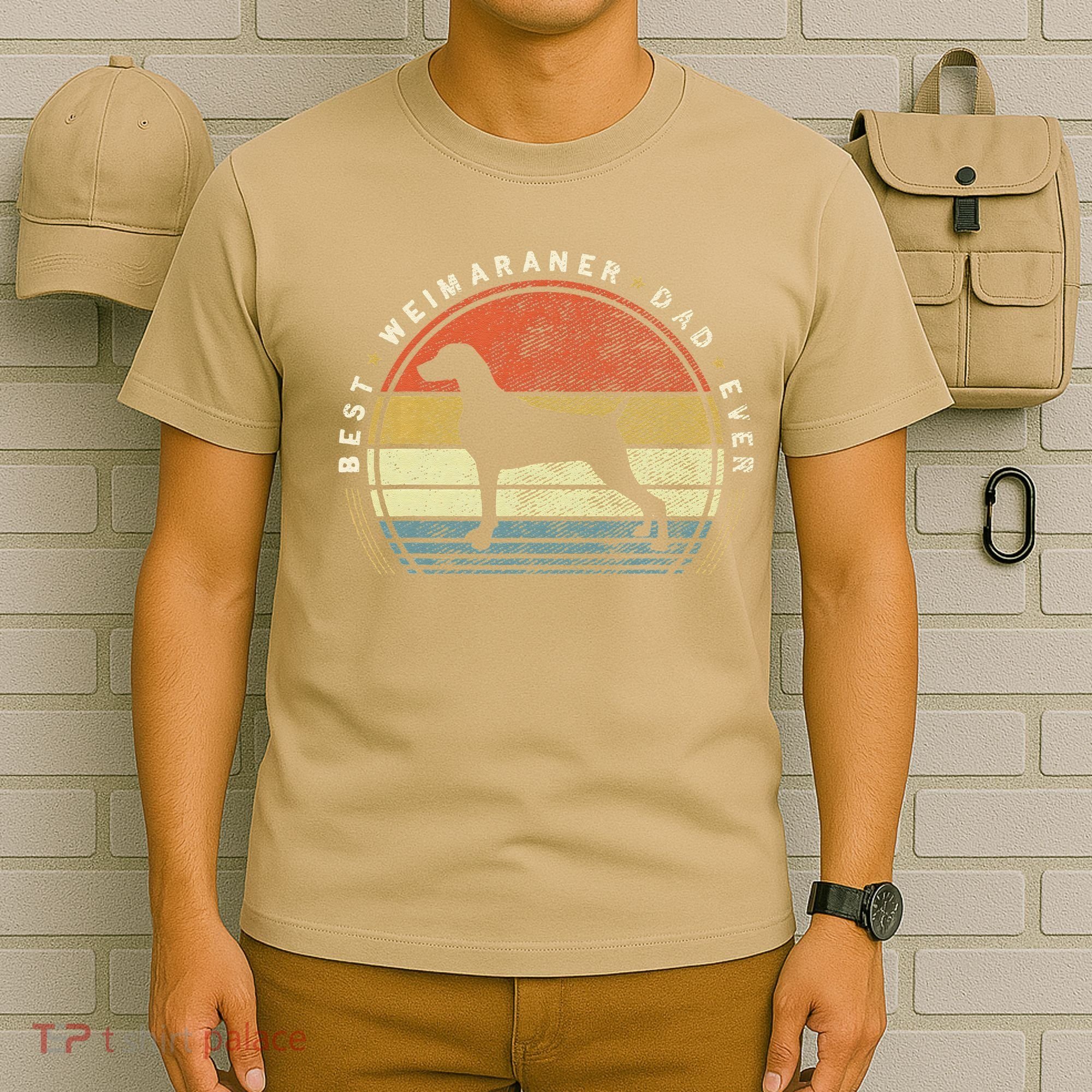 Retro Vintage Best Weimaraner Dad Ever Father Day T-Shirt