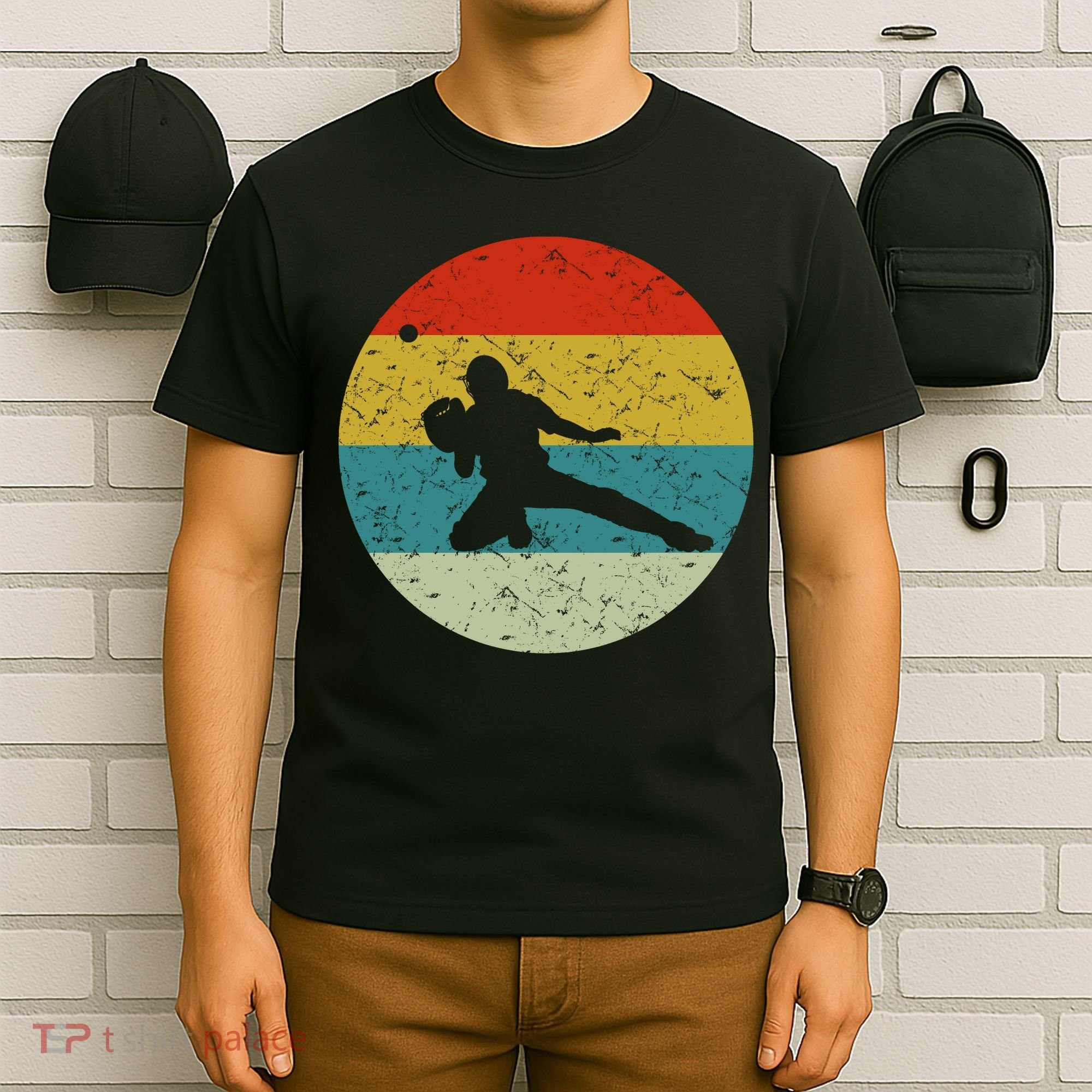 Retro Vintage Baseball Catcher T-Shirt
