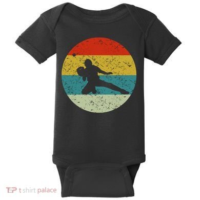 Retro Vintage Baseball Catcher Baby Bodysuit
