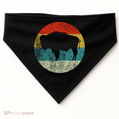 Retro Vintage Bison USA-Made Doggie Bandana