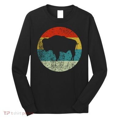 Retro Vintage Bison Long Sleeve Shirt