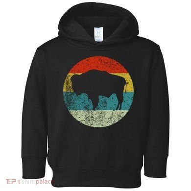 Retro Vintage Bison Toddler Hoodie