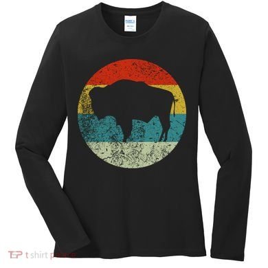 Retro Vintage Bison Women's Long Sleeve Shirt