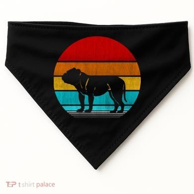 Retro Vintage Bulldog USA-Made Doggie Bandana