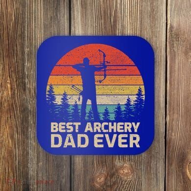 Retro Vintage Best Archery Dad Ever Father's Day Gift Coaster