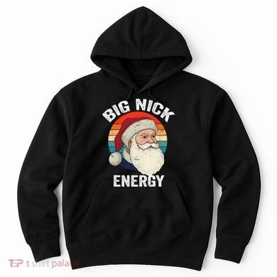 Retro Vintage Big Nick Energy Santa Hoodie