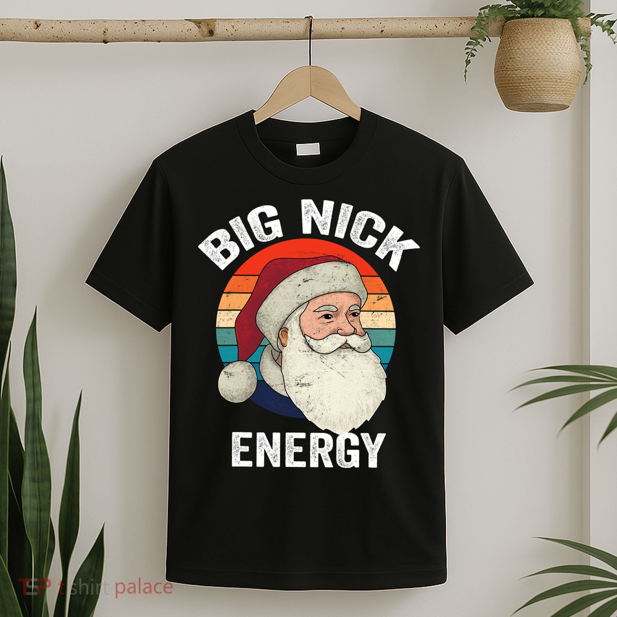 Retro Vintage Big Nick Energy Santa T-Shirt