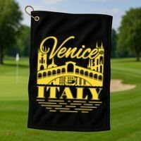 Retro Venice Bridge Italy Souvenir Golf Towel thumb 1