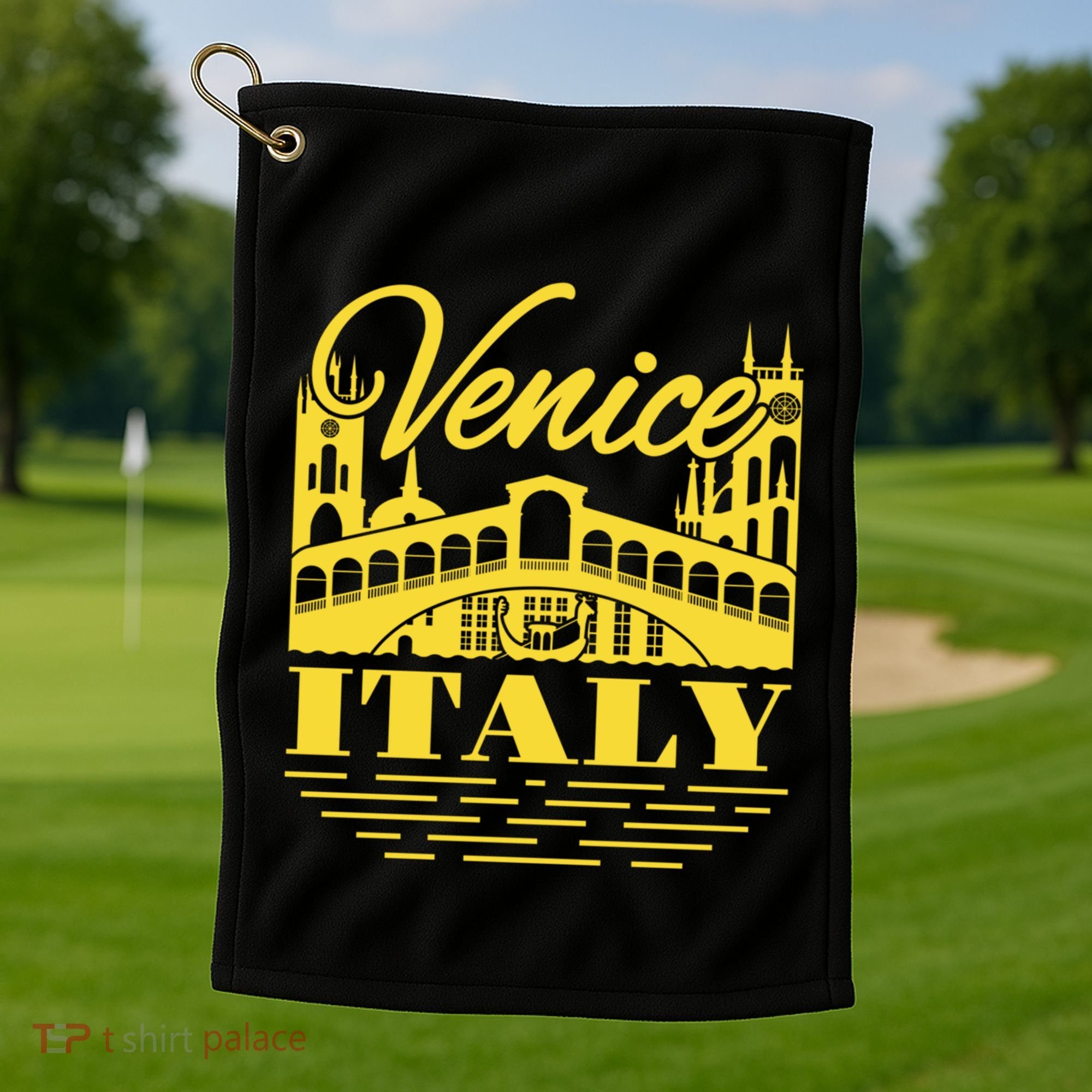 Retro Venice Bridge Italy Souvenir Golf Towel