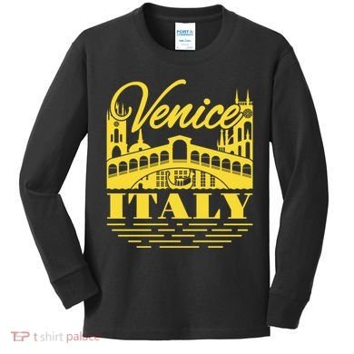 Retro Venice Bridge Italy Souvenir Kids Long Sleeve Shirt