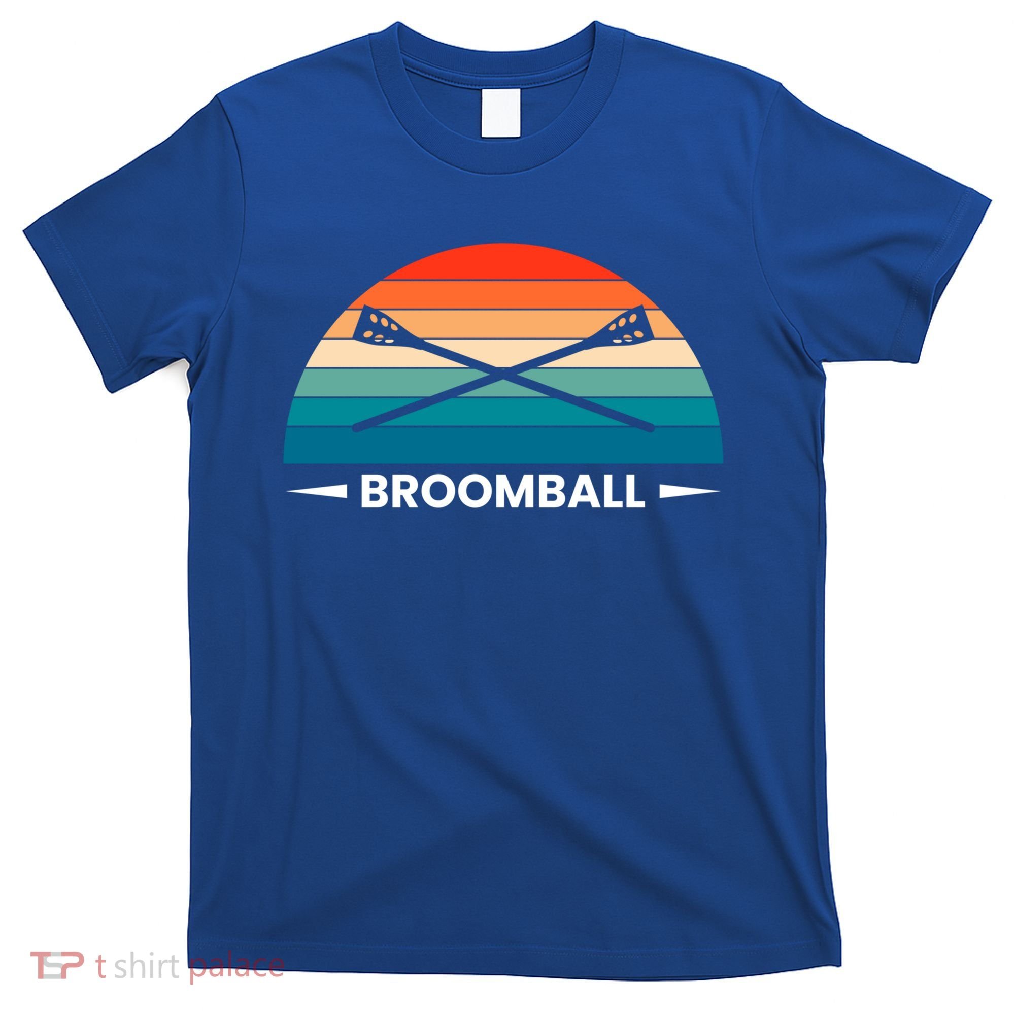 Retro Vintage Broomball Player Faceoff Ball Broom Hockey Cute Gift T-Shirt