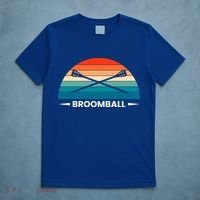 Retro Vintage Broomball Player Faceoff Ball Broom Hockey Cute Gift T-Shirt thumb 5