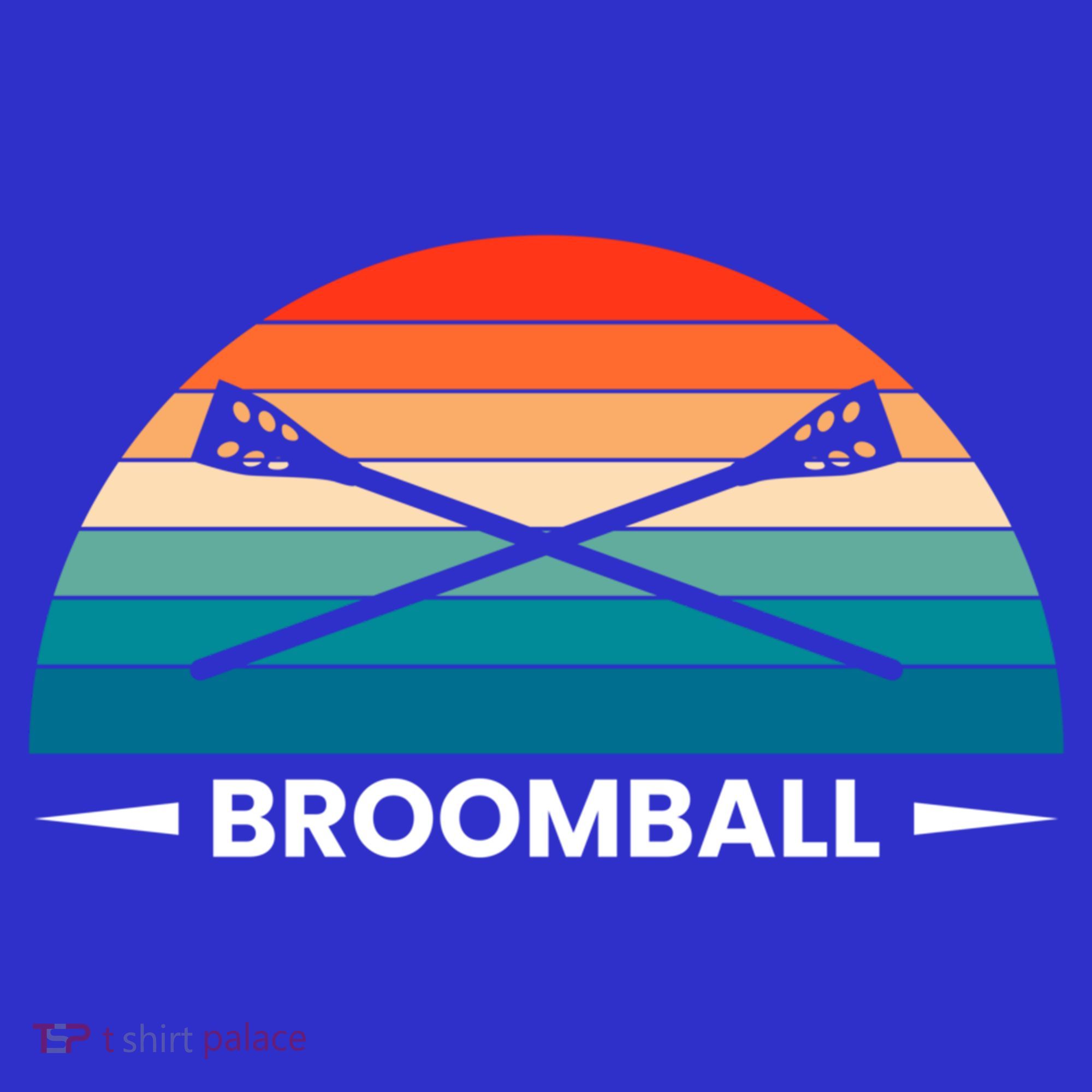 Retro Vintage Broomball Player Faceoff Ball Broom Hockey Cute Gift T-Shirt