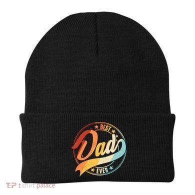 Retro VIntage Best Dad Ever Emblem Beanie