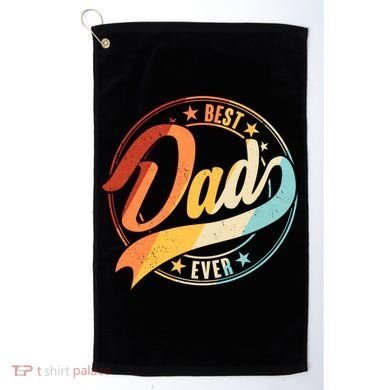 Retro VIntage Best Dad Ever Emblem Golf Towel