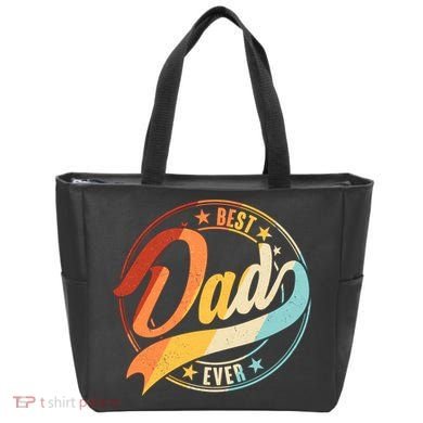 Retro VIntage Best Dad Ever Emblem Tote Bag