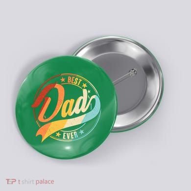 Retro VIntage Best Dad Ever Emblem Button